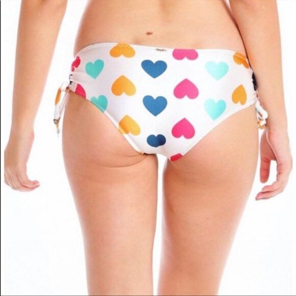 WILDFOX Womens Size Small Vintage Heart Bandeau Bikini Set - Picture 5 of 7